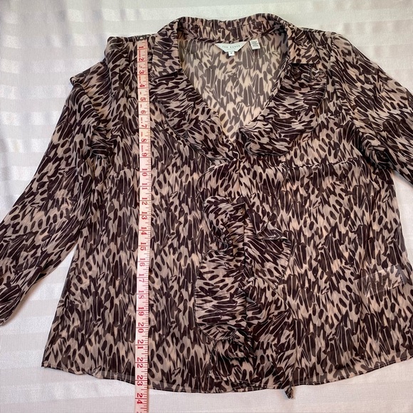 Ted Baker Bertei Ruffle Blouse with Metal Ball Trim Size 4 - Picture 9 of 14